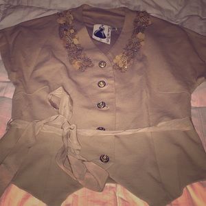 Beaded Short-sleeve Blazer